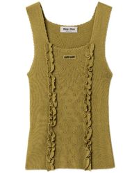 Miu Miu - Cashmere And Silk Top - Lyst