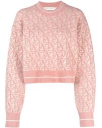Palm Angels - Monogram-Jacquard Cropped Jumper - Lyst