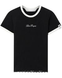 Palm Angels - Lace-Trim Logo-Print T-Shirt - Lyst