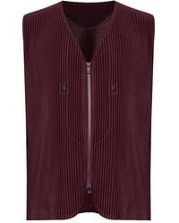 Homme Plissé Issey Miyake - Quarry Pleated Zip-Up Gilet - Lyst