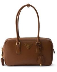 Prada - Small Saffiano Leather Top-Handle Bag - Lyst