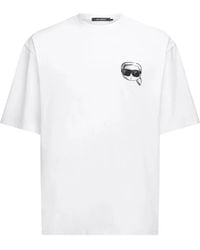 KARL LAGERFELD - Ikon-Sketch Round-Neck T-Shirt - Lyst