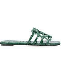 Loewe - Sandales Anagram À Effet Peau De Crocodile - Lyst