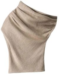 STAUD - Mabel One-Shoulder Draped Sweater - Lyst