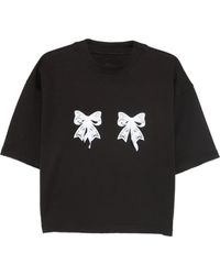 Hamza - Luna Lace-Bow T-Shirt - Lyst