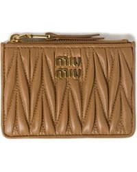 Miu Miu - Matelassé Nappa Leather Card Holder - Lyst