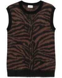 P.A.R.O.S.H. - Zebra-Pattern Knitted Vest - Lyst