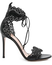 Gianvito Rossi - Evie Lace-Trim Sandals - Lyst
