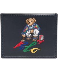 Polo Ralph Lauren - Porte-cartes zippé en cuir à logo brodé - Lyst