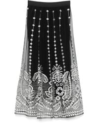 Maje - Lace-Detail Maxi Skirt - Lyst
