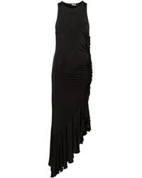 ROTATE BIRGER CHRISTENSEN - Abito Midi Asimmetrico Con Arricciatura - Lyst