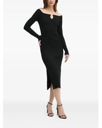 BOSS - Vestido con abertura en el cuello - Lyst