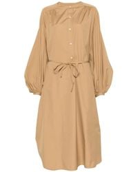 Loulou de Saison - Belted Button-Fastening Midi Dress - Lyst