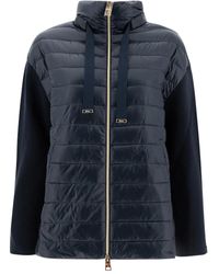 Herno - Knitted-panels Puffer Jacket - Lyst