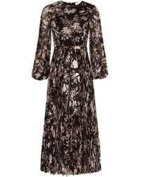 Zimmermann - Floral-print pleated midi dress - Lyst