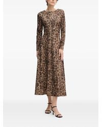 Ouí - Animal-Print Midi Dress - Lyst