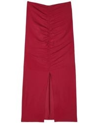 Patrizia Pepe - Ruched Draped Midi Skirt - Lyst