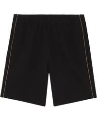 Burberry - Check Piping Cotton Shorts - Lyst