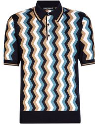 Dolce & Gabbana - Poloshirt Met Zigzag-print - Lyst