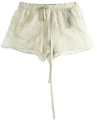 Ann Demeulemeester - Nisa Embroidered Drawstring Shorts - Lyst