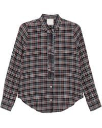 forte_forte - Ruffled-Trim Tartan-Print Shirt - Lyst