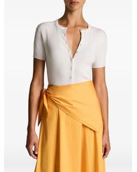 Vince - Ribbed Cotton Short-Sleeve Cardigan - Lyst
