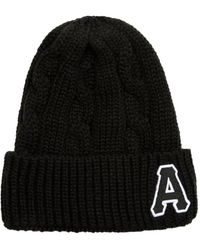Aape By A Bathing Ape - Cable-Knit Logo-Patch Beanie Hat - Lyst