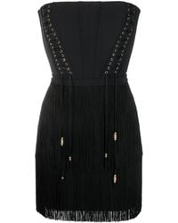Elisabetta Franchi - Kleid Mit Fransen - Lyst