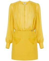 Elisabetta Franchi - Silk Mini Dress - Lyst