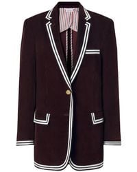 Thom Browne - Corduroy Stripe-Trim Coat - Lyst