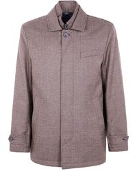 Fay - Houndstooth Button-Fastening Jacket - Lyst