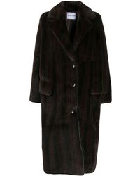 Stand Studio Oversized Faux-fur Coat - Brown