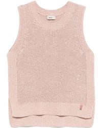 Herno - Textured Knit Sleeveless Top - Lyst