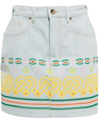 Casablancabrand - Embroidered Cotton Mini Skirt - Lyst