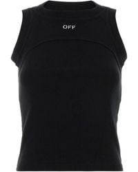 Off-White c/o Virgil Abloh - Logo-Print Ribbed Tank Top - Lyst