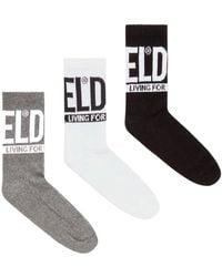 DIESEL - Logo-Intarsia Socks (Pack Of Three) - Lyst