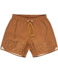 Rhude - Logo-Print Swim Shorts - Lyst