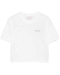 MC2 Saint Barth - T-Shirt Orné De Cristal À Logo Imprimé Nives - Lyst