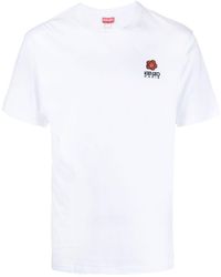 KENZO - White Crew Neck T -Shirt mit Logo - Lyst