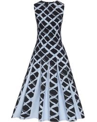 Oscar de la Renta - Plissiertes Kleid mit Wellenmuster - Lyst