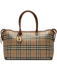 Burberry - Medium Check Zip Tote - Lyst