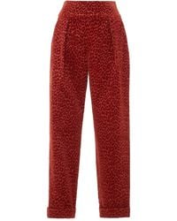 Temperley London - Pleated Leopard-Print Trousers - Lyst