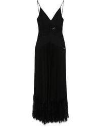 Nissa - Lace-Panel Midi Dress - Lyst