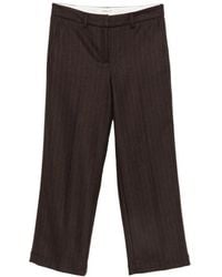 MAISON 123 - Melina Pinstripe-Pattern Cropped Trousers - Lyst