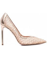 Aquazzura - Lumiere Crystal-Mesh Pumps - Lyst