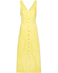Karl Lagerfeld - V-neck Cotton Maxi Dress - Lyst
