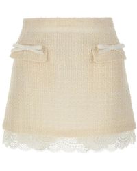Self-Portrait - Bouclé Lace Mini Skirt - Lyst