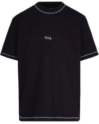 Roa - Embroidered-logo Graphic-print Polo T-shirt - Lyst