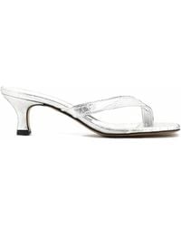 Toral Shoes - Rocio Croc-Effect Leather Heeled Sandals - Lyst