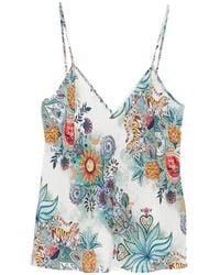 Just Cavalli - Floral V-Neck Blouse - Lyst